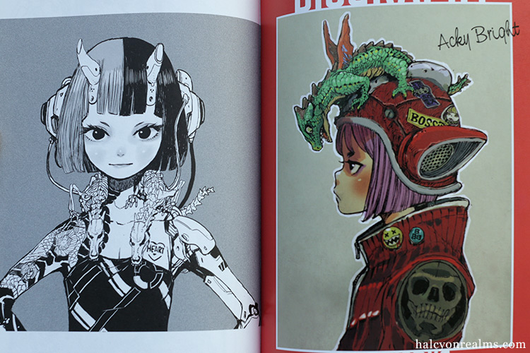 Acky Bright B/W Illustration Book Review - Halcyon Realms - Art Book ...